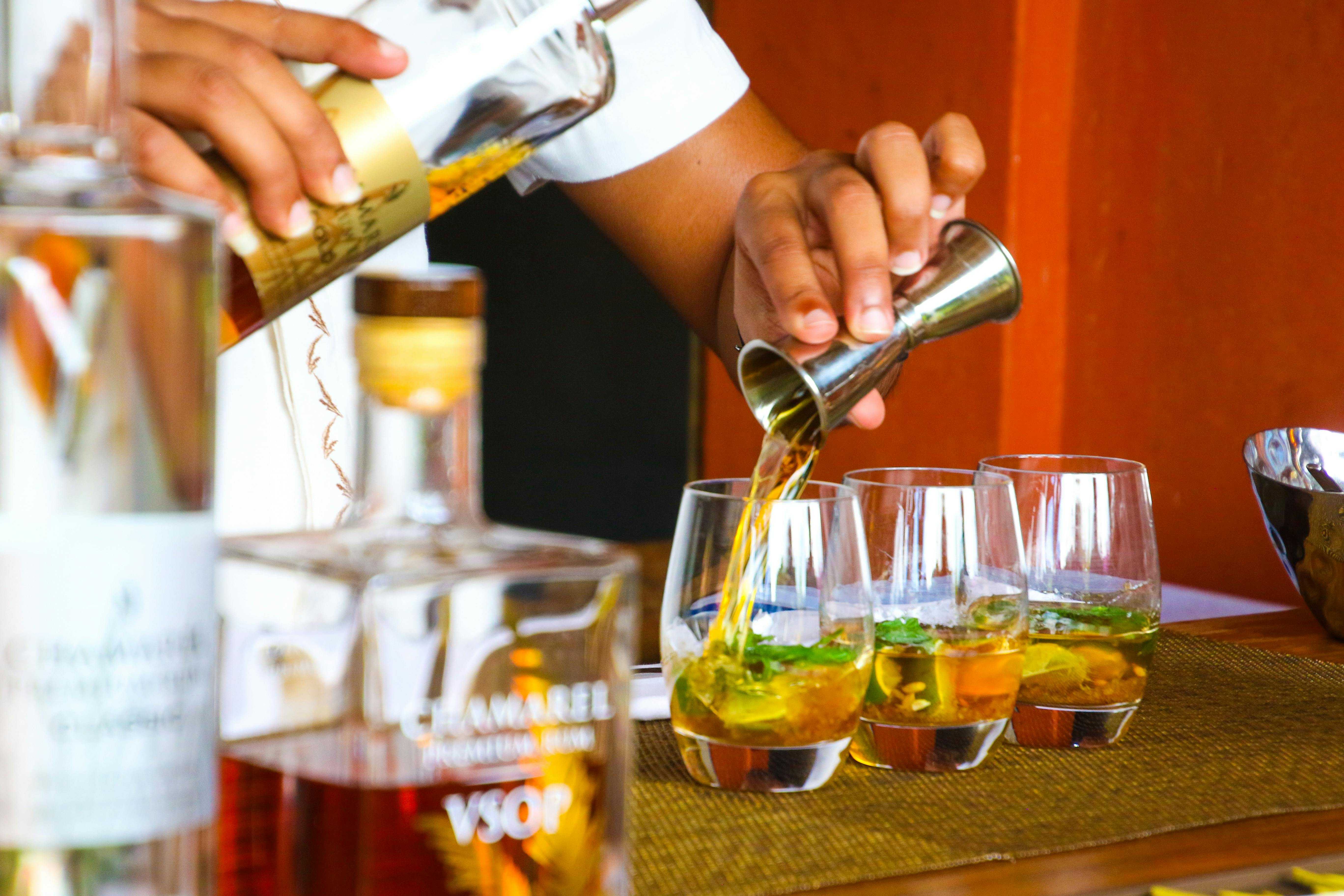 Bartender mixing a cocktail